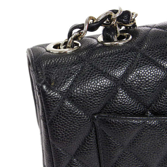CHANEL 2000-2001 Classic Flap Jumbo SHW Black Caviar 27053 - Picture 5 of 10